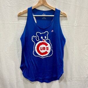 Chicago Cubs Razor Back Tank Top - Blue / XL